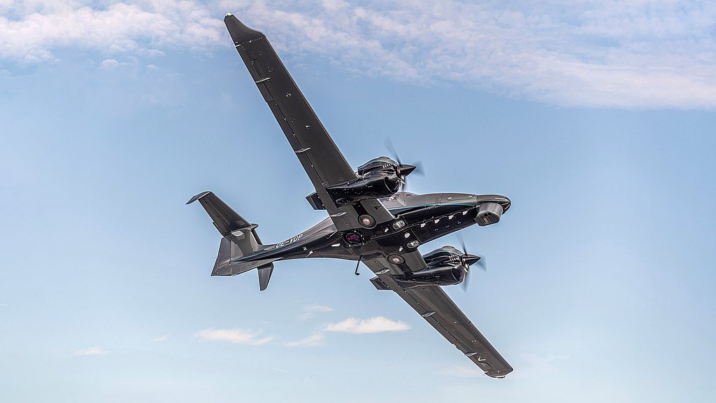 DA62 MPP Survay Star flying in blue skies.